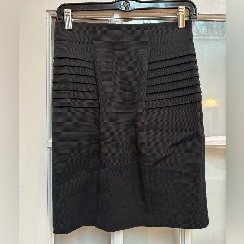 Vintage Betsey Johnson Evening Y2K Black Stretch Contour Pencil Skirt Size 4